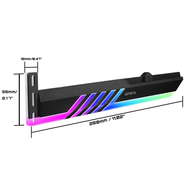 upHere 5V 3-pin Addressable RGB Graphics Card GPU Brace Support Holder,Support Video Card Sag Holder/Holster Bracket-GL28ARGB - Image 4